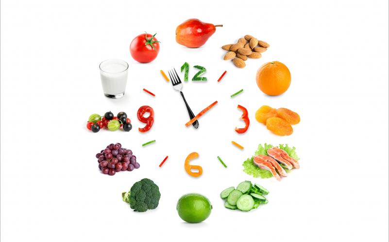 葡萄番茄杏干白菜牛奶水果蔬菜创意时钟图片